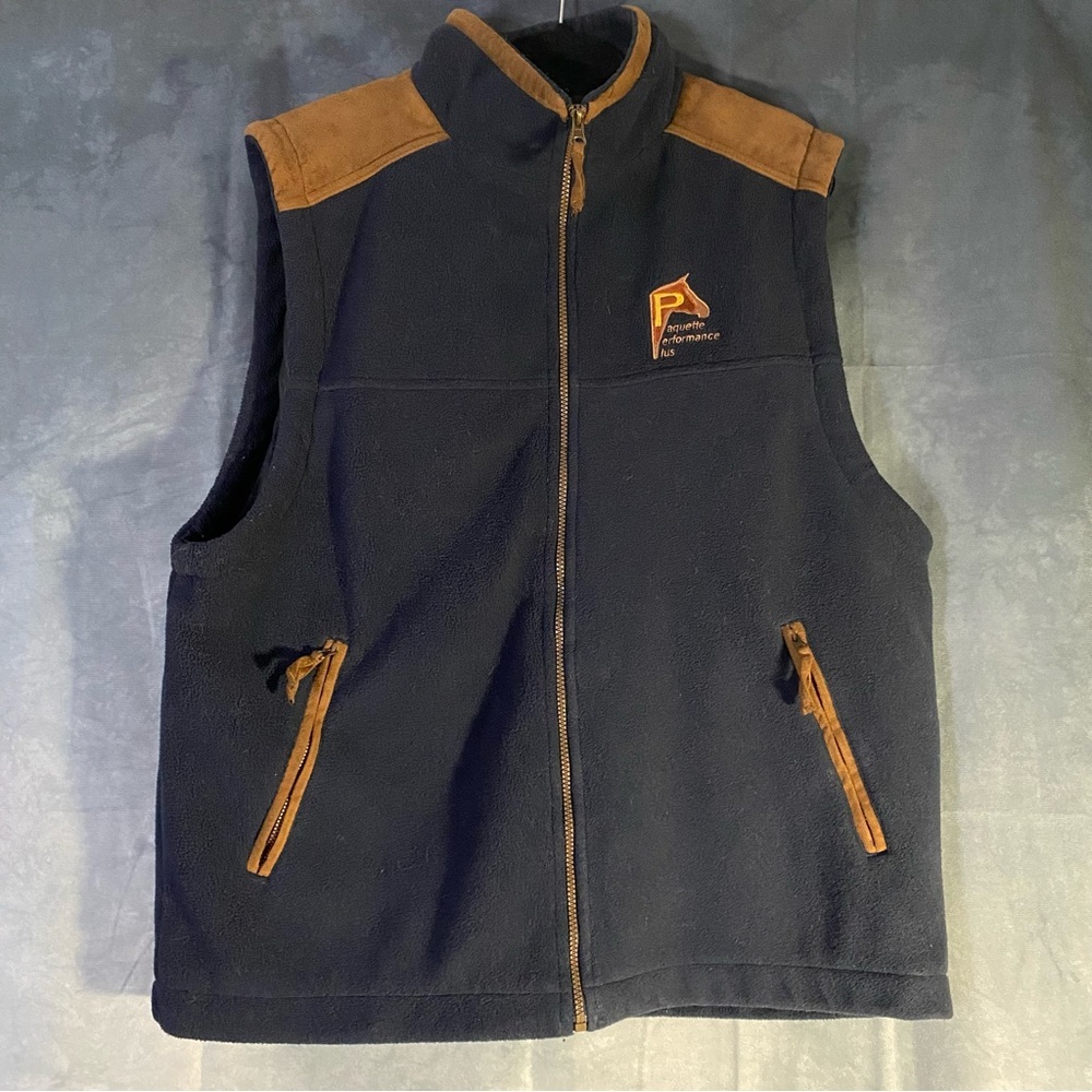 Stormtech Classic Vest Equestrian‎ Embroidered Logo Size Large Fleece Faux Suede